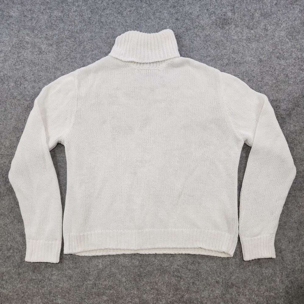 Ralph Lauren Purple Label Sweater Womens L Large White Turtleneck Pullover Knit - Picture 2 of 15